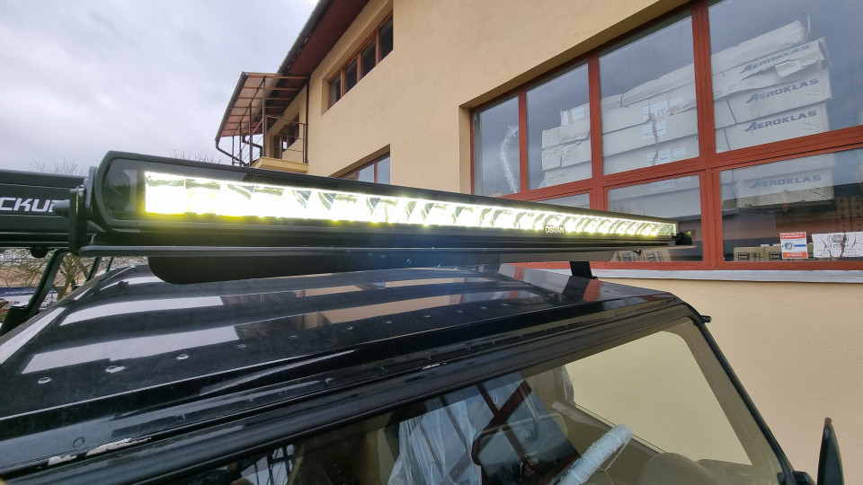 Roof-Rack, Led Bar installed on Landrover Defender