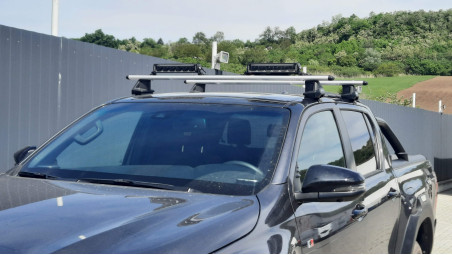 Cross Bars, sport lights installed on Toyota Hilux 2023