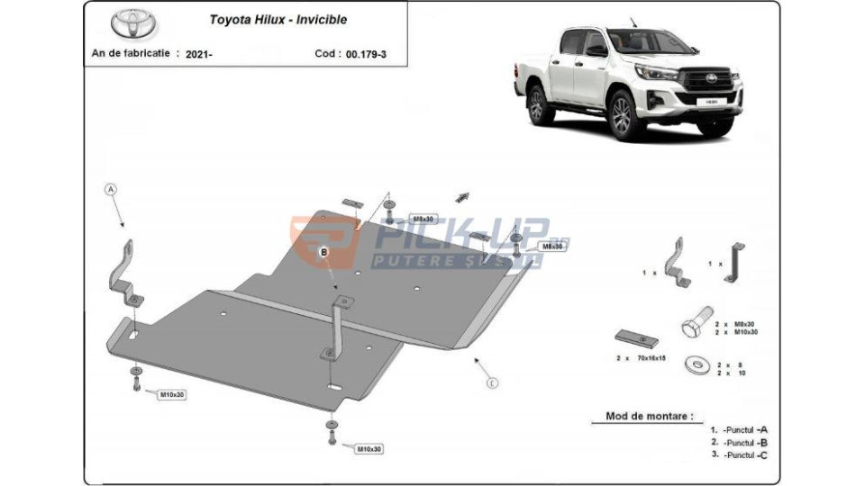 DIFFERENTIAL SHIELD 00.179-3 TOYOTA HILUX 2021-