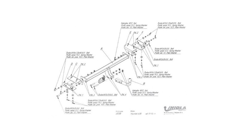 CARLIG DE REMORCARE AUG J/038 HYU IX35 2010-2015